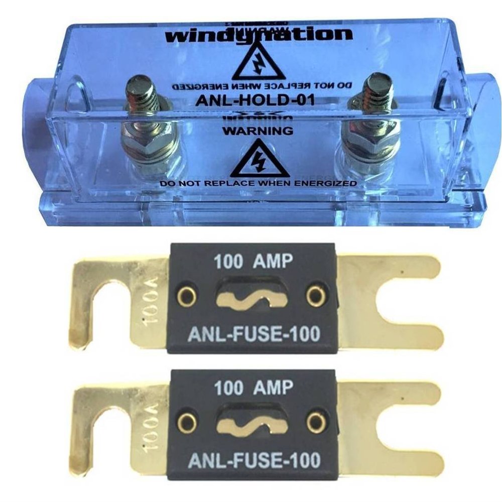 WindyNation ANL Fuse Holder + Fuse (2pcs 100A)