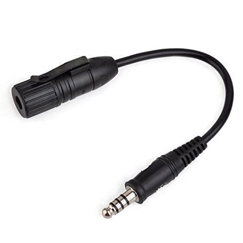 DLP Tactical U-174 Military to Civilian Wiring Adapter  Converts NATO PTT and Headset Wiring  Compatible with Peltor Comtac MSA Sordin TCI Earmor  8 Inch Cable with Pocket Clip