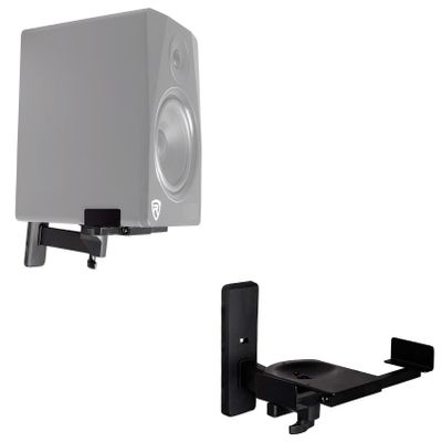Rockville RHSB8 Adjustable Wall Mount Speaker Brackets (Pair), 180-Degree Swivel, 10-Degree Tilt, 40lb Capacity, Perfect for Home Theater and Studio Monitors
