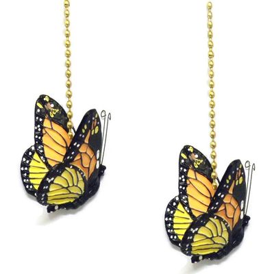 WeeZ Industries - Monarch Butterfly Ceiling Fan Pull Chain Extension Ornament 6" L (2)
