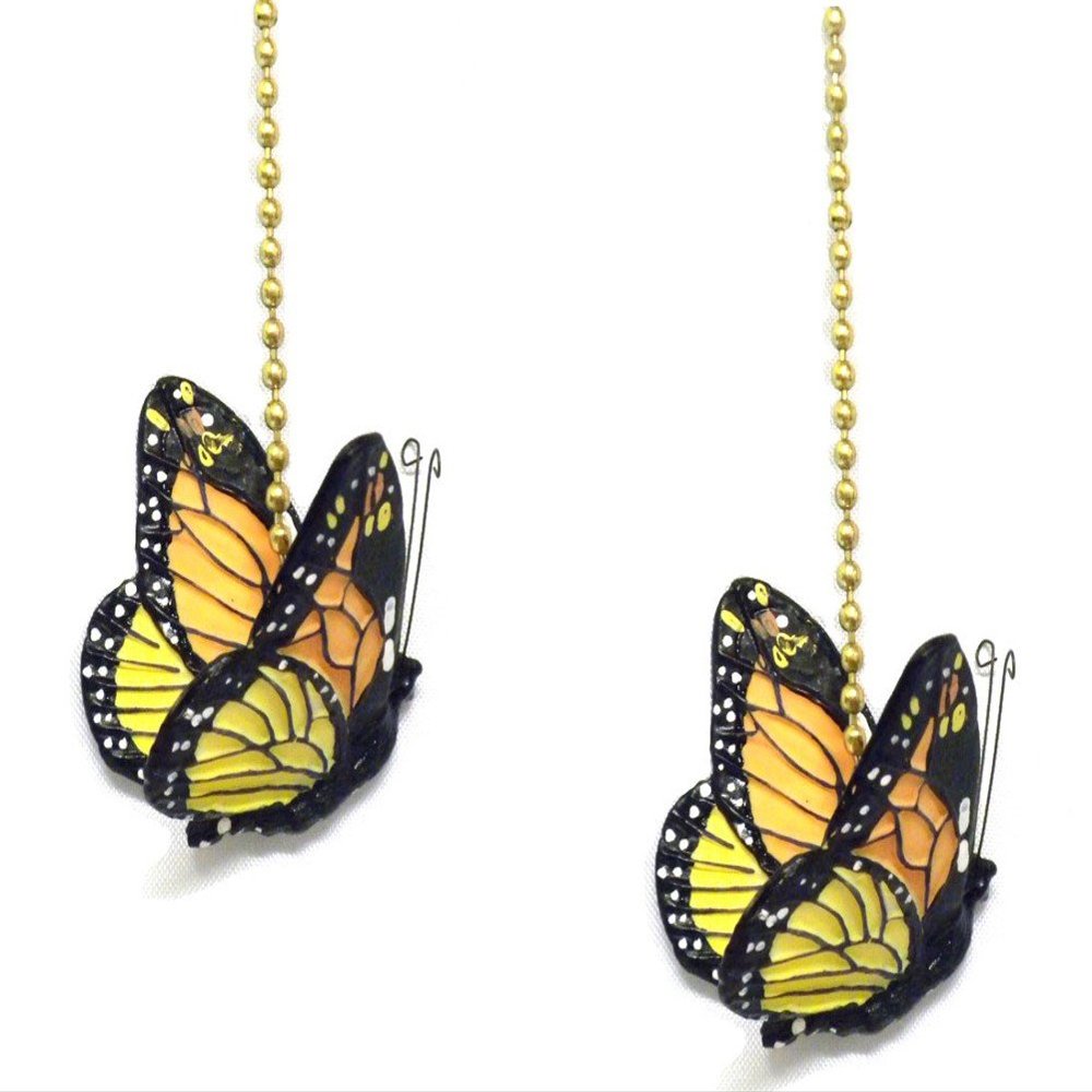 WeeZ Industries - Monarch Butterfly Ceiling Fan Pull Chain Extension Ornament 6" L (2)