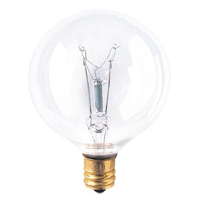 Bulbrite 311040 40G16CL3 40-Watt Incandescent G16.5 Globe, Candelabra Base, Clear (Pack of 12)