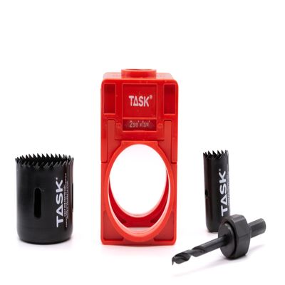 Task T22098 Door Lock Installation Kit with High Carbon Steel Hole Saw Blades,Blue