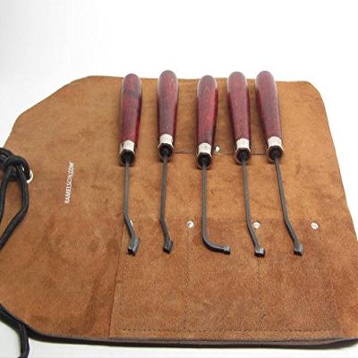 5pc UJ Ramelson - Ullman Single Lined Carbide Tipped Checkering Tool Set - Gunsmithing - Made in USA
