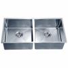 Dawn SRU331616 Undermount Small Corner Radius Equal Double Bowl Sink, Polished Satin view 1