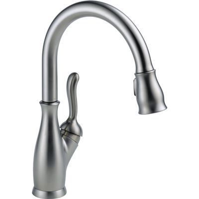 Delta Leland Brushed Nickel Kitchen Faucet, Kitchen Faucets with Pull Down Sprayer, Kitchen Sink Faucet, Faucet for Kitchen Sink with Magnetic Docking Spray Head, Arctic Stainless 9178-AR-DST