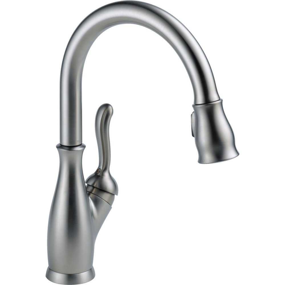 Delta Leland Brushed Nickel Kitchen Faucet, Kitchen Faucets with Pull Down Sprayer, Kitchen Sink Faucet, Faucet for Kitchen Sink with Magnetic Docking Spray Head, Arctic Stainless 9178-AR-DST