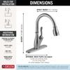 Delta Leland Brushed Nickel Kitchen Faucet, Kitchen Faucets with Pull Down Sprayer, Kitchen Sink Faucet, Faucet for Kitchen Sink with Magnetic Docking Spray Head, Arctic Stainless 9178-AR-DST view 3