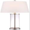 360 Lighting Modern Coastal Table Lamp Fillable 26.25" High Clear Glass Cylinder Brushed Nickel Metal White Drum Shade Decor for Living Room Bedroom Beach House Bedside Nightstand Home view 1