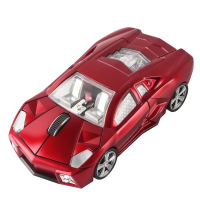 CHUYI Cool Sports Car Shaped Wireless Mouse 1600DPI Cordless Optical Mice with USB Receiver for Office School Home Travel, for PC Laptop Computer Gift (Red-1 Pack)