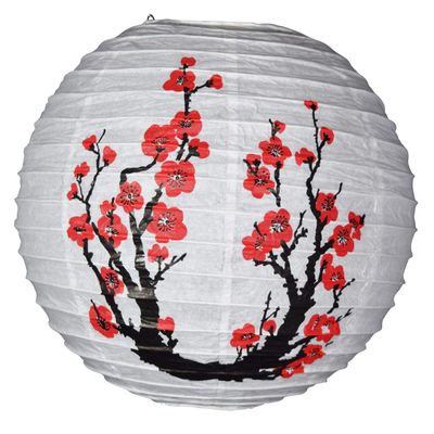 Quasimoon PaperLanternStore.com 16 Inch Japanese Plum Tree II Paper Lantern