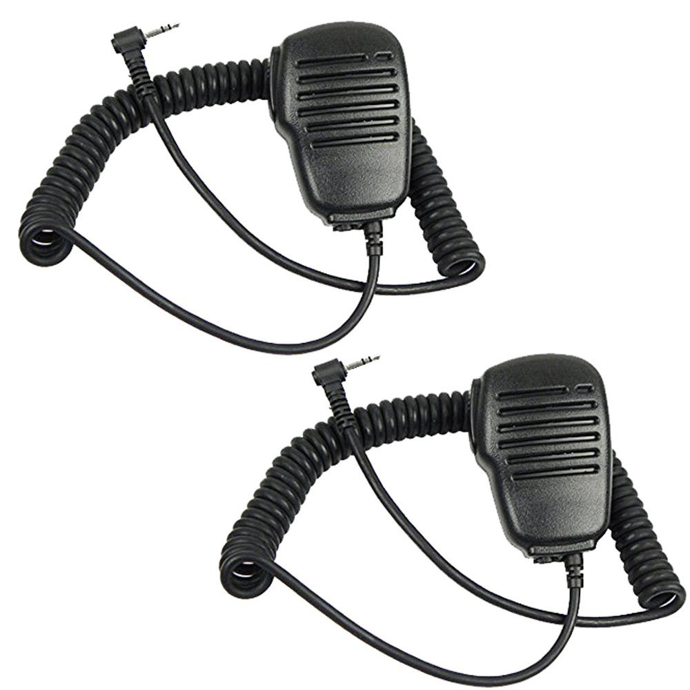 TENQ Rainproof Shoulder Remote Speaker Mic Microphone PTT for Motorola Talkabout Walkie Talkie Two Way Radio 1pin(2 Pack)