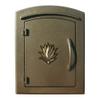 Qualarc MAN-1406-BZ Manchester Column Mount Mailbox with Decorative Agave Logo in Bronze view 1