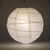 PaperLanternStore.com 20 Inch White Round Paper Lantern, Crisscross Ribbing, Hanging Decoration view 2