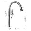 BLANCO, Stainless 442037 ARTONA Pull-Down Dual Spray Kitchen Faucet, 1.5 GPM view 3