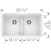 BLANCO, White 442074 DIAMOND SILGRANIT 50/50 Double Bowl Undermount Kitchen Sink with Low Divide view 4