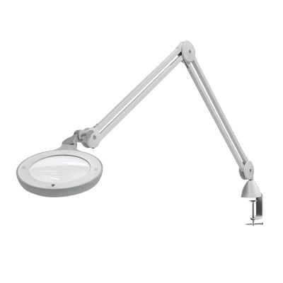 Omega 5 - Premium LED Magnifying Lamp with Interchangeable Glass Lenses, Adjustable Arm, and Dimmer Switch for Professionals in Health & Beauty, Model Making, and Low Vision Applications