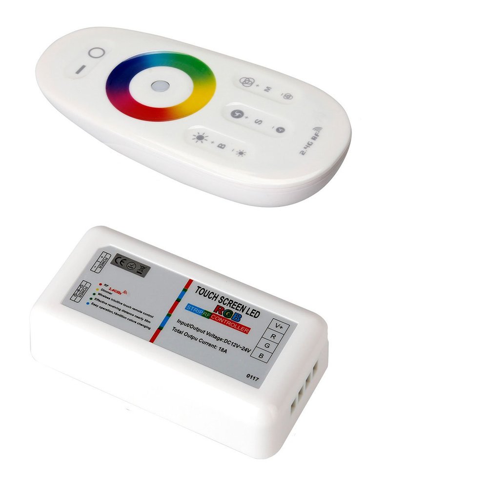 YIHONG LED Wireless Remote ControllerRGB Remote Dimmer and WiFi Phone Adapter 2.4GHz RF Touch Screen Dimmer for 5050 3528 RGB Flexible LED Strip Light 12V/24V