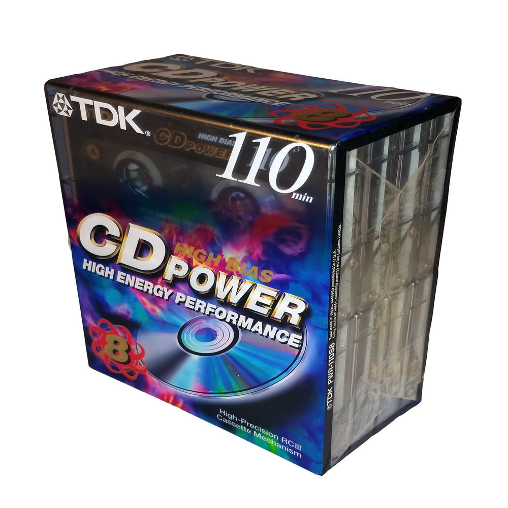 TDK CD Power 110 High Bias High Energy Performance Blank Audio Cassette Tapes - 8 Pack