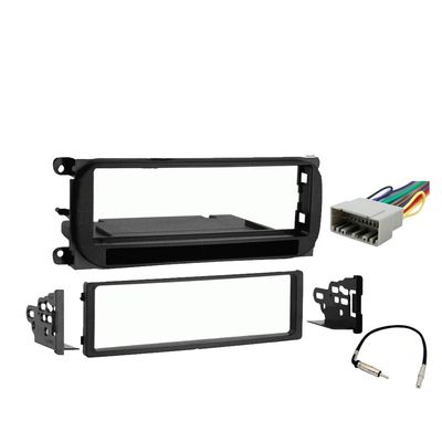 Harmony Audio Compatible with Jeep Wrangler 2003 2004 2005 2006 Single DIN Stereo Harness Radio Install Dash Kit Package