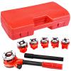 Goplus Ratchet Pipe Threader Kit, Ratcheting Pipe Threading Tool Set w/ 6 Dies- 1/4", 3/8", 1/2", 3/4", 1", 1-1/4" and Storage Case view 1