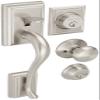 Schlage F62-ADD-PLY Double Cylinder Addison Handleset with Plymouth Interior Kno, Satin Nickel view 1