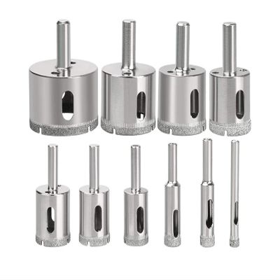 Drilax Diamond Drill Bit Set | 10-Piece Hole Saw Kit (1/4" to 2") for Ceramic, Porcelain, Glass, Granite & Tile | Standard 3/8" Shank, 1-1/8" Depth | Ultimate Wet Drilling Tool