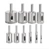 Drilax Diamond Drill Bit Set | 10-Piece Hole Saw Kit (1/4" to 2") for Ceramic, Porcelain, Glass, Granite & Tile | Standard 3/8" Shank, 1-1/8" Depth | Ultimate Wet Drilling Tool view 1