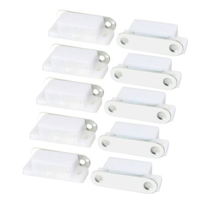 uxcell Pack of 10 Plastic Housing Plate Door Magnetic Catch Latch