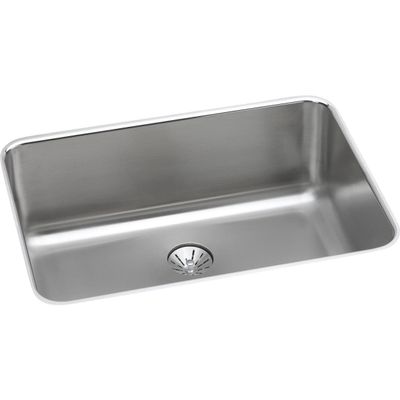 Elkay ELUH241610PD Lustertone Classic Single Bowl Undermount Stainless Steel Sink with Perfect Drain