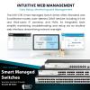 D-Link 28-Port Gigabit Smart Managed Switch | 24 GbE + 4 SFP Combo Ports | L2+ | VLANs | Cable Diagnostics | Web UI | Rackmount | Fanless | NDAA Compliant | Lifetime Warranty (DGS-1210-28) view 4