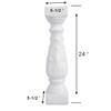 Baluster Leg White Ceramic Balustrade Part 24" High Decorative Stair Railing Balusters | Renovators Supply Manufacturing view 2