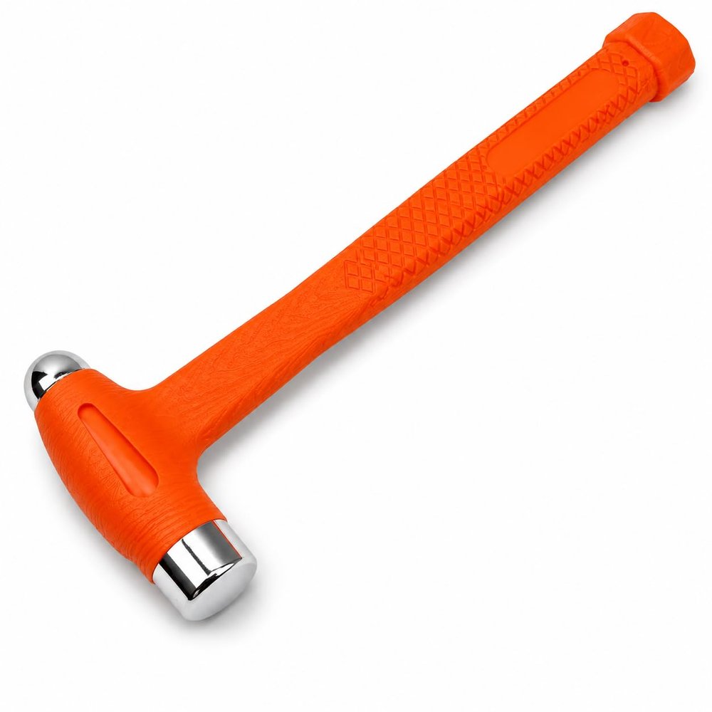 XtremepowerUS 32oz Dead Blow Hammer Dual Head 2lbs Pound Ball Peen and Flat Face for Metalworking Auto Repair, Striking with Non Slip Grip Handle, 2-Pounds, Orange