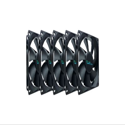 Apevia AF58S-BK 80mm 4pin Molex + 3pin Motherboard Silent Black Case Fan - Connect to Power Supply or Motherboard (5-pk)