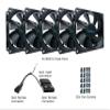 Apevia AF58S-BK 80mm 4pin Molex + 3pin Motherboard Silent Black Case Fan - Connect to Power Supply or Motherboard (5-pk) view 4