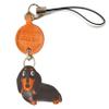 Dachshund short hair Black&Tan Leather Dog mobile/Cellphone Charm VANCA CRAFT-Collectible Cute Mascot Made in Japan view 1