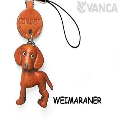 Vanca.com Weimaraner Leather Dog mobile/Cellphone Charm VANCA CRAFT-Collectible Cute Mascot Made in Japan