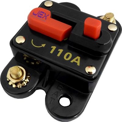 Jex Electronics 110 Amp in-Line Circuit Breaker Stereo/Audio/Car/RV 110A/110AMP Fuse 12V/24V/32V