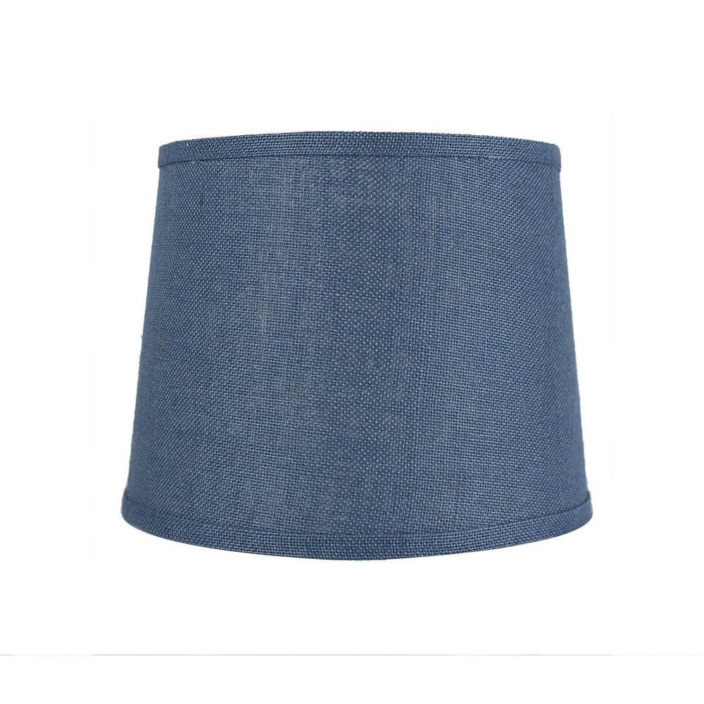 Urbanest French Drum Burlap Lampshade, 12-inch by 14-inch by 10-inch, Denim Blue