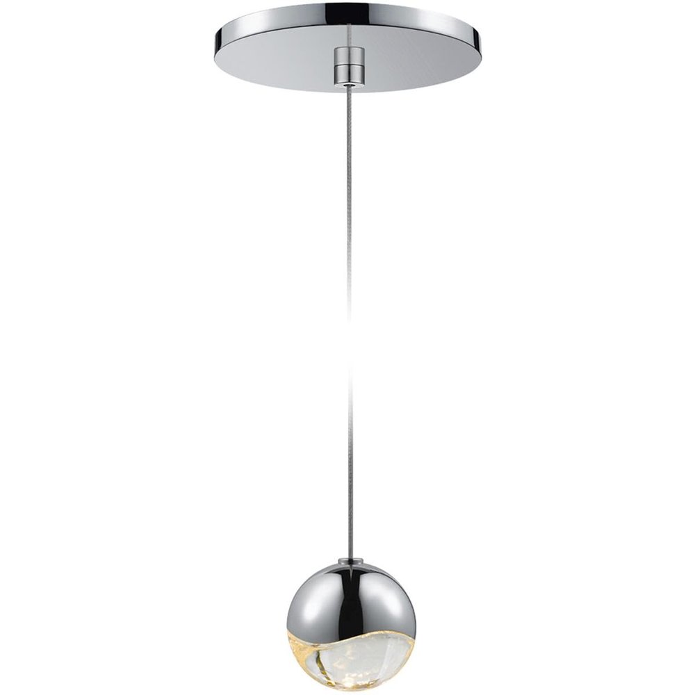 Sonneman 2913.01-SML Contemporary Modern LED Pendant from Grapes Collection in Chrome Finish,