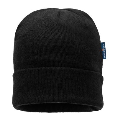 Portwest B013 Knit Hat Insulatex Lined Soft 100% Acrylic Knit Fabric Black