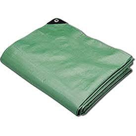 Hygrade Heavy Duty Super Cover Poly Tarp, 10 Mil, Green/Black, 20'L X 25'W