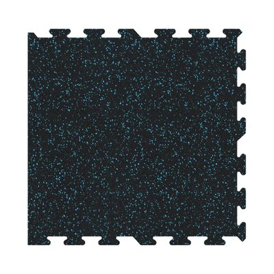 IncStores 8mm Thick Strong Rubber Interlocking Floor Tiles | Flexible Recycled Rubber for a Stronger and Safer Basement, Home Gym, Shed, or Trailer | Blue, 4 Border Tiles
