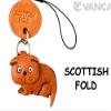 Scottish Fold Leather Cat Goods Mobile/Cellphone Charm VANCA Craft-Collectible Cute Mascot Made in Japan view 1