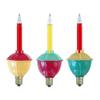 Novelty Lights Replacement Bubble Lights 3 Pack, Traditional Red/Yellow Liquid with Multicolor Bases, Vintage Glass Holiday Bulbs with Flowing Liquid, 5 Watts Each, C7/E12 Base view 3