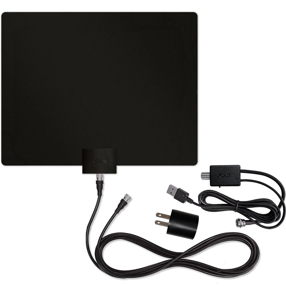 Mohu Leaf 50 Original Paper-Thin Indoor TV Antenna, UHF VHF, 60-Mile Range, Multi-Directional, 4K 8K UHD NEXTGEN TV - w/12 ft. Cable, Jolt Switch
