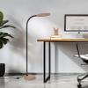 Brightech Litespan Slim LED Floor Lamp - Modern Reading Light Over Chair for Living Rooms & Offices, Tall With Adjustable Gooseneck, Crafts Work Light, Dimmable Standing for Bedroom - Wood view 2