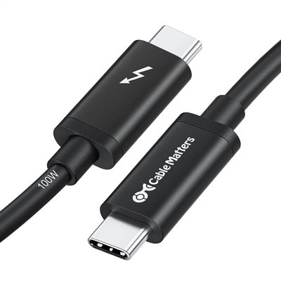 Cable Matters [Intel Certified] 20Gbps Thunderbolt 3 Cable - 6.6ft, USB-C Thunderbolt Cable, Supports 100W Charging, 8K Video, and Data Transfer, Black