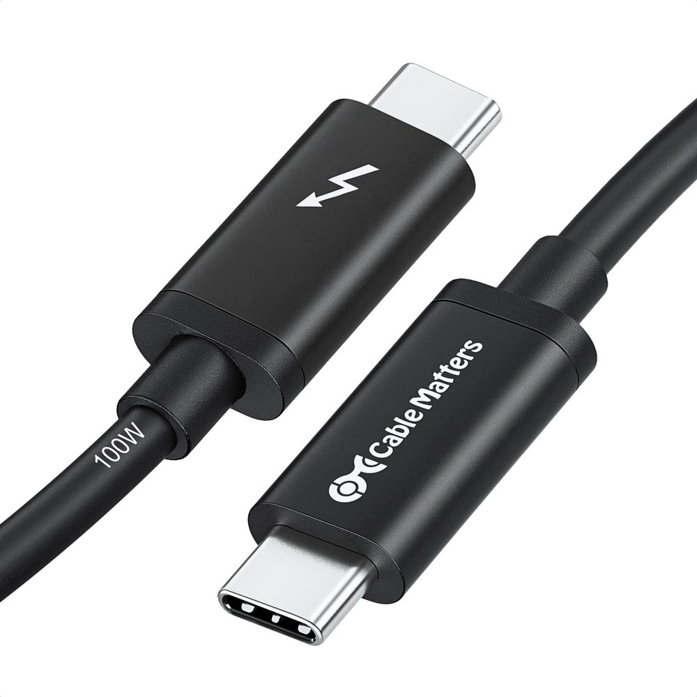 Cable Matters [Intel Certified] 20Gbps Thunderbolt 3 Cable - 6.6ft, USB-C Thunderbolt Cable, Supports 100W Charging, 8K Video, and Data Transfer, Black