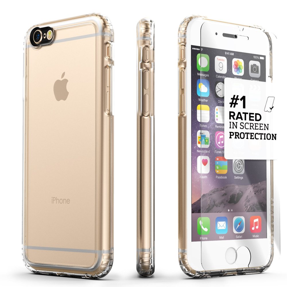 iPhone 6 Plus Case, 6s Plus SaharaCase Protective Kit (Clear) + [ZeroDamage Tempered Glass Screen Protector] Rugged Slim Fit Cover [Shock-Absorbing Reinforced Bumper] Scratch-Resistant Hard Back
